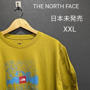 【日本未発売】THE NORTH FACE ノースフェイス Tシャツ 半袖シャツ メンズ XXL 黄色 イエロー ボックスロゴ アメリカ US限定
