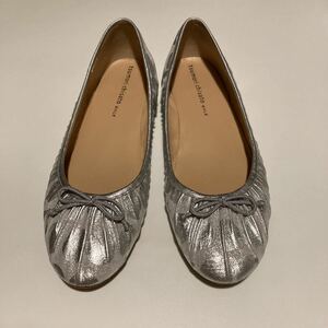  ballet shoes Tsumori Chisato size 24.5 silver silver color dot polka dot pumps flat shoes outside fixed form metallic 