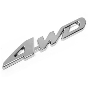 エンブレム カスタム ステッカー デカール プレート 4WD Aタイプ シルバー 送料無料