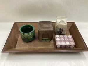 茶道具 香盆4点セット 未使用品(聞香炉/重香合/たどん/香炉灰) ＋古物品 桑香盆のおまけ付き