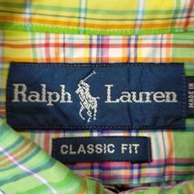 RALPH LAUREN(ラルフローレン) CLASIC FIT スモールポニー刺繍 チェック柄 BD S 中古 古着 0304_画像6