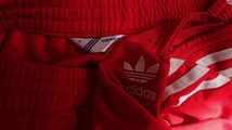 □adidasアディダストレフォイルロゴ真っ赤なジャージ旧ラベルパンツ36サイズ美シルエットオールドモデル□_画像3