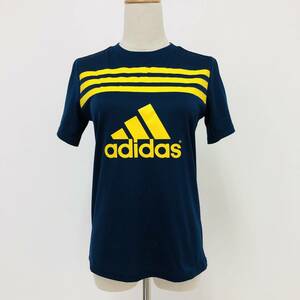 k0499 adidas アディダス climalite Tシャツ 半袖 プリント メッシュ 丸首 ネイビー 黄色 メンズ カジュアル スポーティーチックスタイル