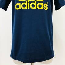 k0499 adidas アディダス climalite Tシャツ 半袖 プリント メッシュ 丸首 ネイビー 黄色 メンズ カジュアル スポーティーチックスタイル_画像6