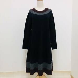 k0589 TSUMORI CHISATO ツモリチサト ワンピース ニット 毛100％ 丸首 日本製 サイズ2 レディース ナチュラル シンプルデイリーカジュアルの画像1