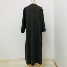 k0964 美品 NATURAL SENSE ワンピース ロング コーデュロイ調 丸首 ブラウン レディース ナチュラル こなれ感 シンプルデイリーカジュアル_画像3