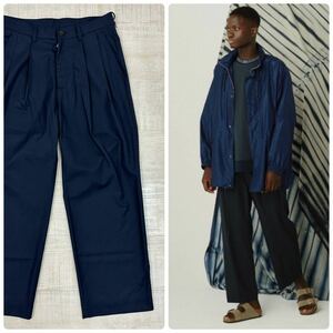 22ss 2022 新品 KIIT キート TWO TUCK WIDE TROUSERS ツータック ワイド トラウザーズ パンツ KIM-P92-003 D.NAVY サイズ 2 定価28.600円