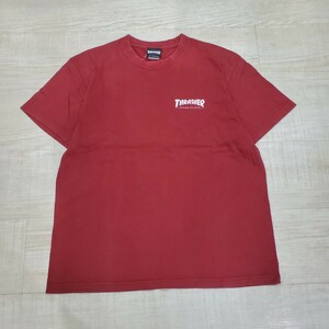 THRASHER スラッシャー pus head デザイン プリント Tシャツ スケーター 半袖Tシャツ S/S TEE エンジ サイズ L