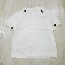 MARNI マルニ しぼり ドローコード プルオーバー シャツ 半袖シャツ カットソー S/S SHIRT ホワイト サイズ 40_画像1