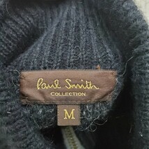 Paul Smith ポールスミス アルパカ ウール ノルディック 柄 ジップ ニット カーディガン セーター ネイビー サイズ M_画像7