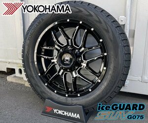 車検対応 新型 300系ランクル 国産20インチスタッドレスタイヤホイール Black Mamba BM7 YOKOHAMA iceGuard G075 265/55R20