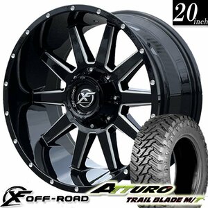 新品 20インチ タイヤホイールセット XF OFFROAD XF219 20x10 pcd139.7 pcd150 5穴 ATTURO MT285/50R20 33x12.50R20 セコイア ランクル100