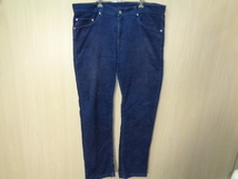 s319◆00's EURO Levi's 752 コーデュロイパンツ◆ユーロ リーバイス ｗ40 ビッグサイズ ストレッチ入 ネイビー 細畝 白タブ 欧州 _画像1