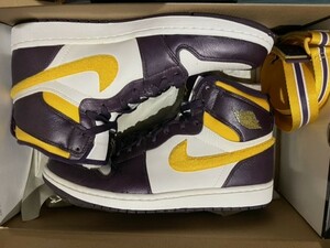 国内正規■US12■NIKE AIR JORDAN 1 Retro High Strap Grand Purpleナイキ エアジョーダン1 レトロ ハイ ストラップ/レイカーズ/342132-571