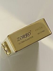 刻印あり 新品 ZORRO 超重厚 アーマー ゴールド　 zippo型 オイルライター 削り出し製造 真鍮 無垢 重厚アーマー 擦れあり