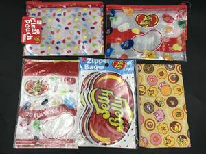 0911-07* pouch zipper bag 5 point together mistake do Pokemon Daiso Jerry beans Jelly Belly
