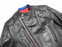 極美品 70’s 青ウイングタグ Lewis Leathers GT MONZA ヴィンテージ ルイスレザー GTモンザ ライダースジャケット/ブラック_画像6