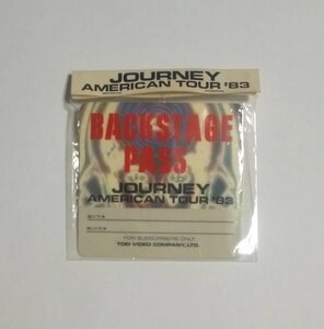 未開封★ジャーニー / JOURNEY AMERICAN TOUR '83 BACKSTAGE PASS　ビデオ購入特典品　当時物　バックステージパス