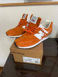 NEW BALANCE UK製 M576 新品 30周年記念　オールスエード　オレンジxホワイト限定　25cm ニューバランス