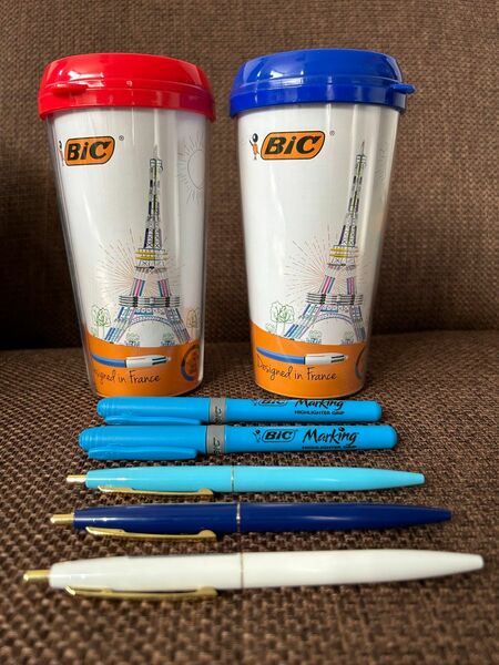 BIC タンブラー2個　ボールペン３本　マーカー2本　セット売り　訳あり