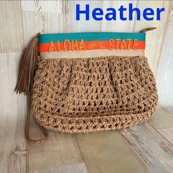 カゴバッグ　クラッチバッグ　カゴクラッチバッグ Heather ヘザー　ハワイ　アロハ　Aloha