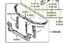 【三菱純正新品】MITSUBISHI 未使用品 ★超希少廃番品★ CT9A ランエボ7 ランエボ8 ランエボ９ コアサポート 2001/2-2008/6 ランサー_画像2