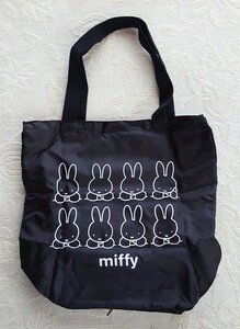 miffy 2層式 ショッピングトートバッグ 未使用 グロー 6月号付録 黒地 送料210円～