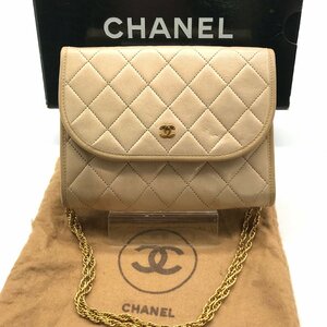 CHANEL シャネル ココマーク ミニ マトラッセ プッシュロック チェーン ショルダーバッグ ベージュ M10396