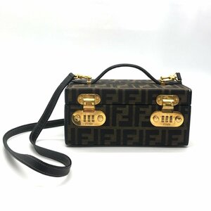 FENDI フェンディ ズッカ ダイアル式 バ二ティ 2WAY ハンド ショルダー バッグ 良品 M12567