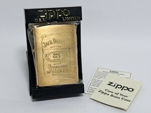 未使用 ZIPPO ジャックダニエル Jack Daniel's ソリッドブラス 2002年5月製 ジッポ