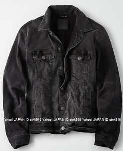 〓アメリカンイーグル/US S/AE Washed Black Denim Jacket/Black / Gジャン
