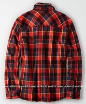 〓アメリカンイーグル/US M/AE Plaid Twill 厚手シャツ/Orange_画像2