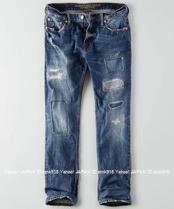 〓アメリカンイーグル/30×30/Slim Straight デニム/Destroyed Medium Wash