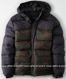 〓残りわずかです!!アメリカンイーグル/US L/AE Puffer ダウンジャケット/Camo Green