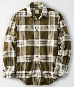 〓ラスト!!アメリカンイーグル/US S/AE Plaid Workwear シャツ/Olive