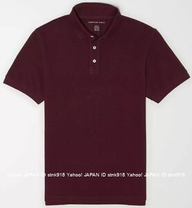 〓アメリカンイーグル/US M/AE Super Soft Icon Pique 刺繍ポロ/Burgundy