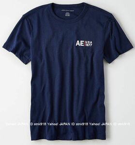 〓残りわずかです!!アメリカンイーグル/US XL/AE Graphic バックプリントTシャツ/Navy