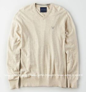 〓アメリカンイーグル/US L/AE V-Neck セーター/Oatmeal