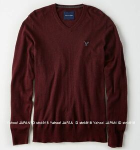 〓アメリカンイーグル/US M/AE V-Neck セーター/Burgundy