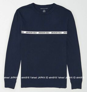 〓残りわずかです!!アメリカンイーグル/US XXXL/AE Reflective Graphic ロンTee/Navy