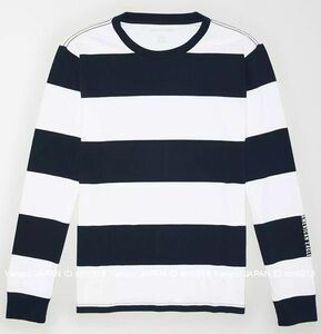 〓アメリカンイーグル/US XL/AE Striped ロンTee/Navy