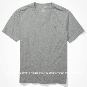 〓アメリカンイーグル/US XXXL/AE Super Soft アイコン V-ネックTシャツ/Heather Gray