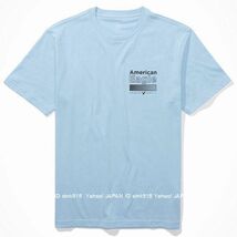 〓アメリカンイーグル/US L/AE Graphic Tシャツ/L.Blue_画像1