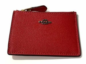 美品　COACH　コーチ　コインケース　パスケース　キーリング　財布　赤　57841