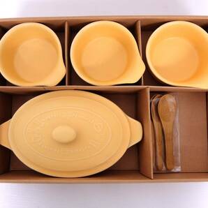箱付き 未使用 フェイバリットキッチン スフレカップ キャセロール グラタン皿 ココット皿 木製スプーン オレンジの画像4