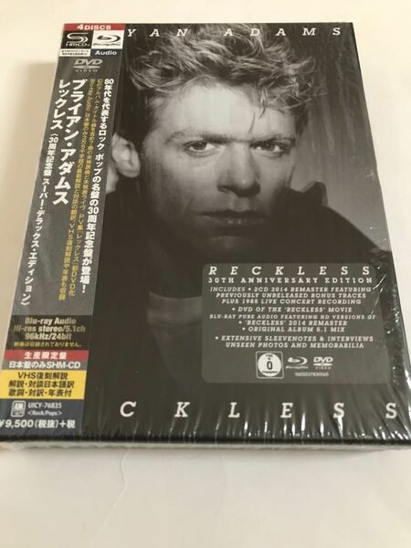 送料無料★ブライアン・アダムス レックレス 30周年記念盤 生産限定 DVD Blu-ray Disc SHM-CD★日本盤
