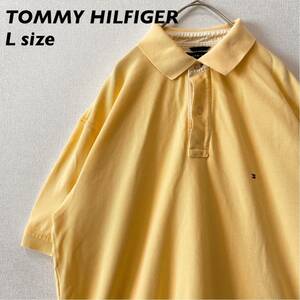 トミーヒルフィガー　半袖ポロシャツ　ラガー　無地　刺繍ロゴ　男女兼用　Lサイズ　Tommy hilfiger ユニセックス　大きいサイズ