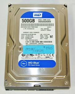 WESTERN DIGITAL 3.5インチ SATA HDD 500GB WD5000AAKX [500GB SATA600 7200] /中古美品 /クリックポスト発送 ※9FZ5/激安処分1円から