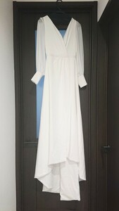  free shipping wedding dress front .. dress One-piece empire line long sleeve wedding two next .... after .. white two next . dress 5 number 