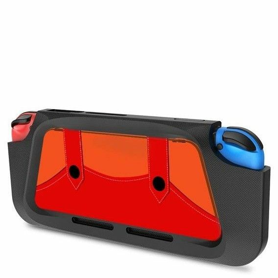 ニンテンドースイッチ カバー ケース 全面保護 耐久性 傷防止 簡単 ブラック 新品 ストラップ付き はめ込みタイプ